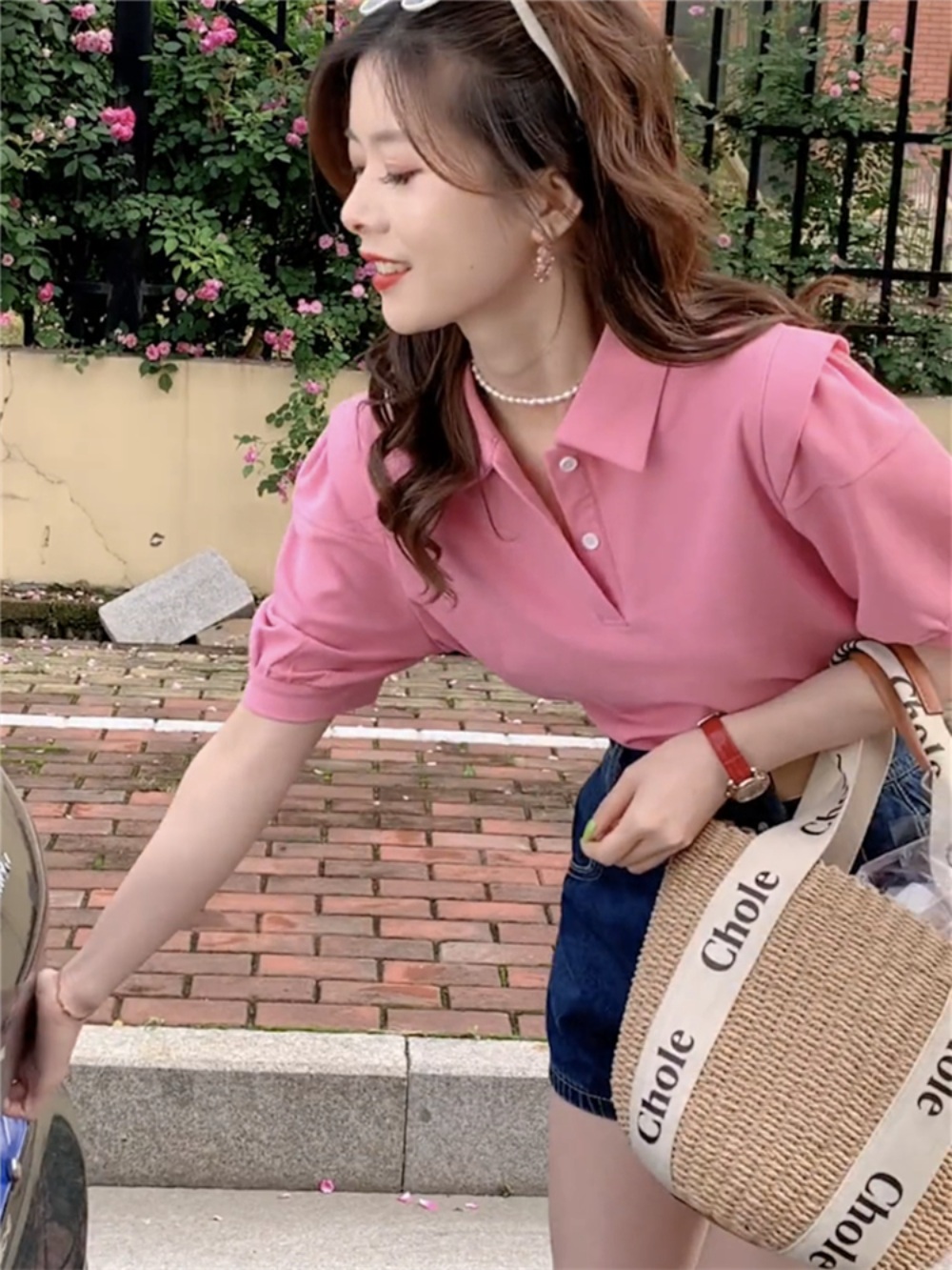 놀아주는 여자 고은하 반팔 블라우스 카라 퍼프 의상 옷 패션 - 상세 이미지 2
