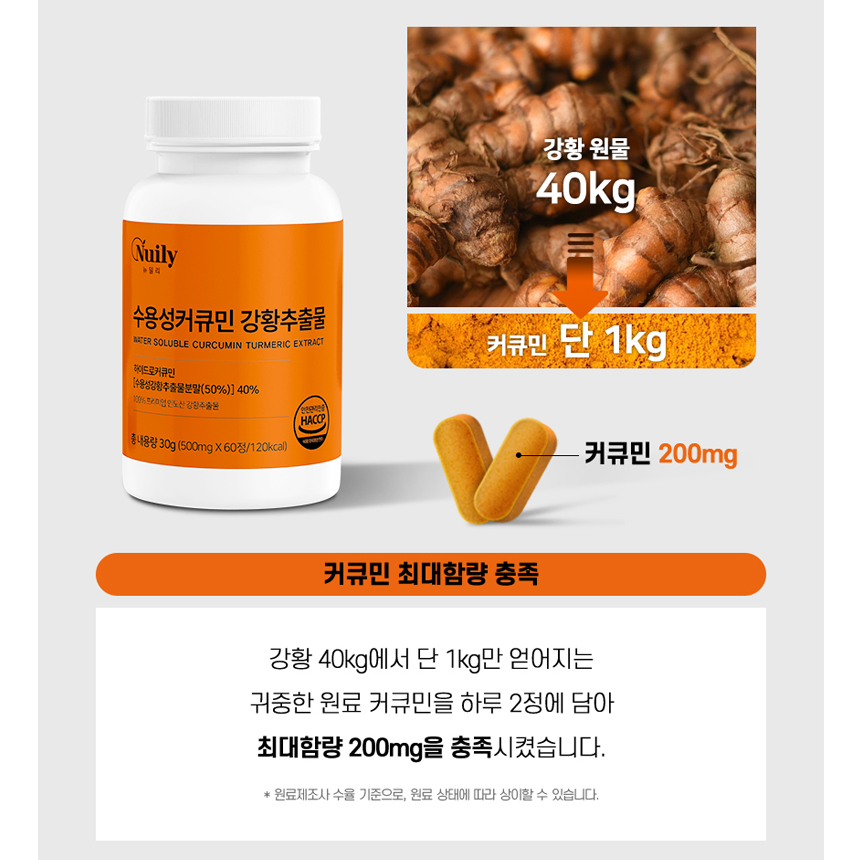 강황 추출물 수용성 커큐민 200mg 정 2박스 이미지 7