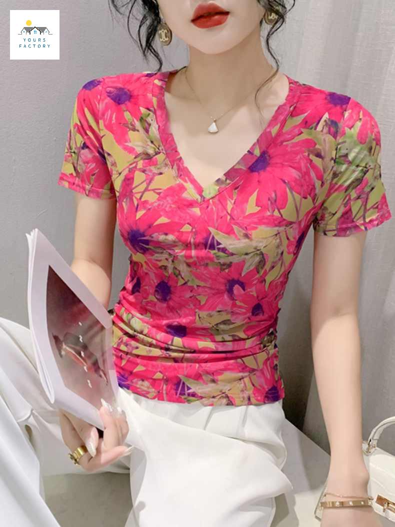 방송 댄스복 여름 상의 라인 줌바 공연복 반팔 라틴댄스복 여성 - 상품 이미지