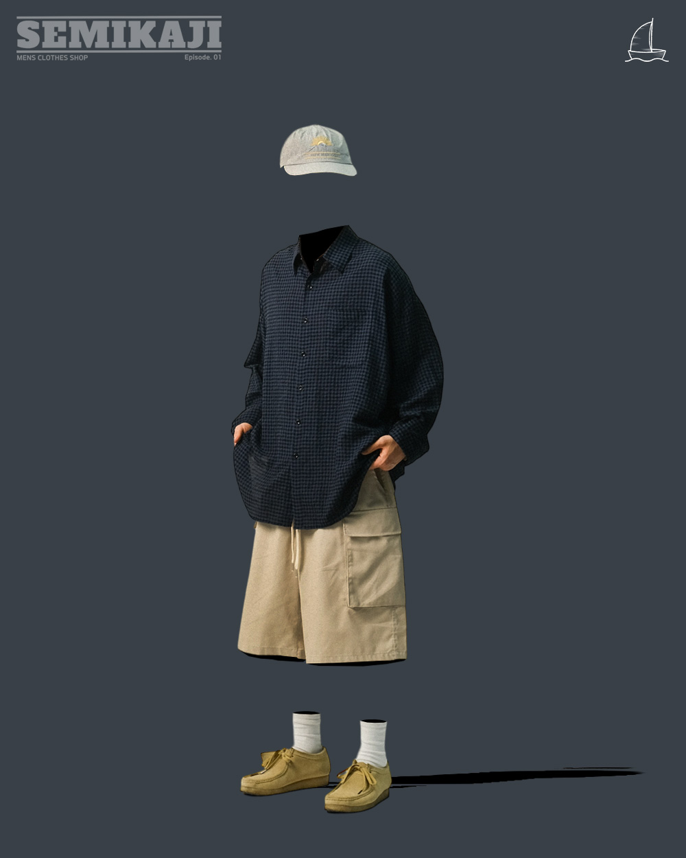 AM Wind Linen Bermuda Cargo Pants | 세미카지