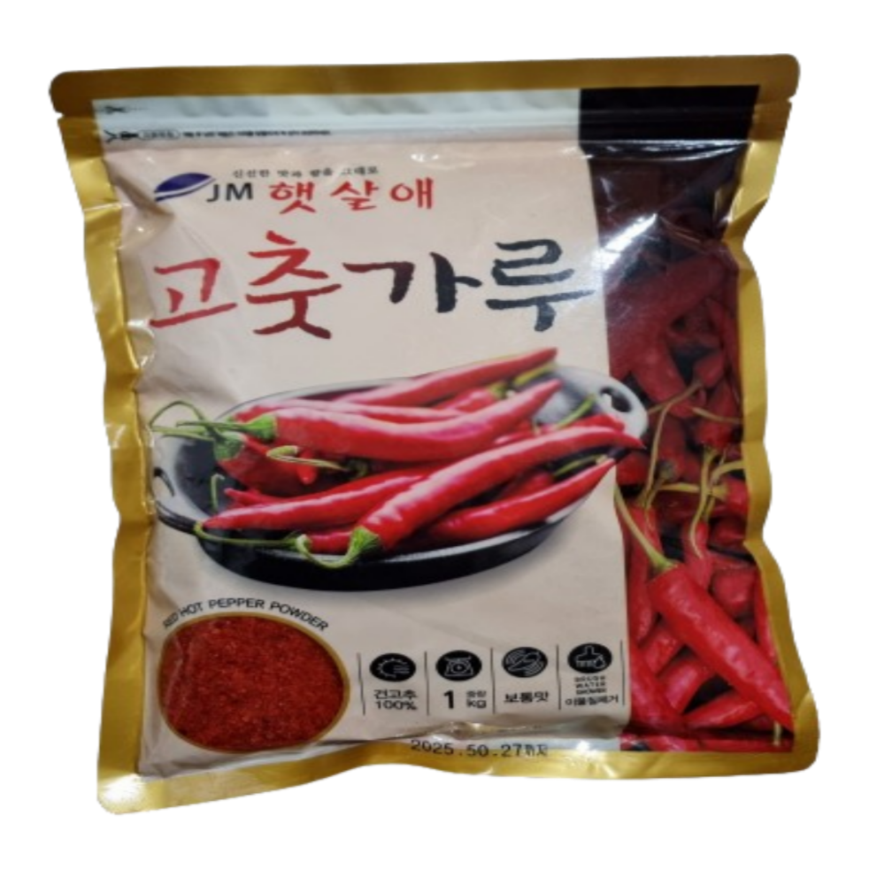 중국산고춧가루 안매운 빛깔찬 고추가루1kg 국내제조 업소용 보통맛 한식용 청양고추가루