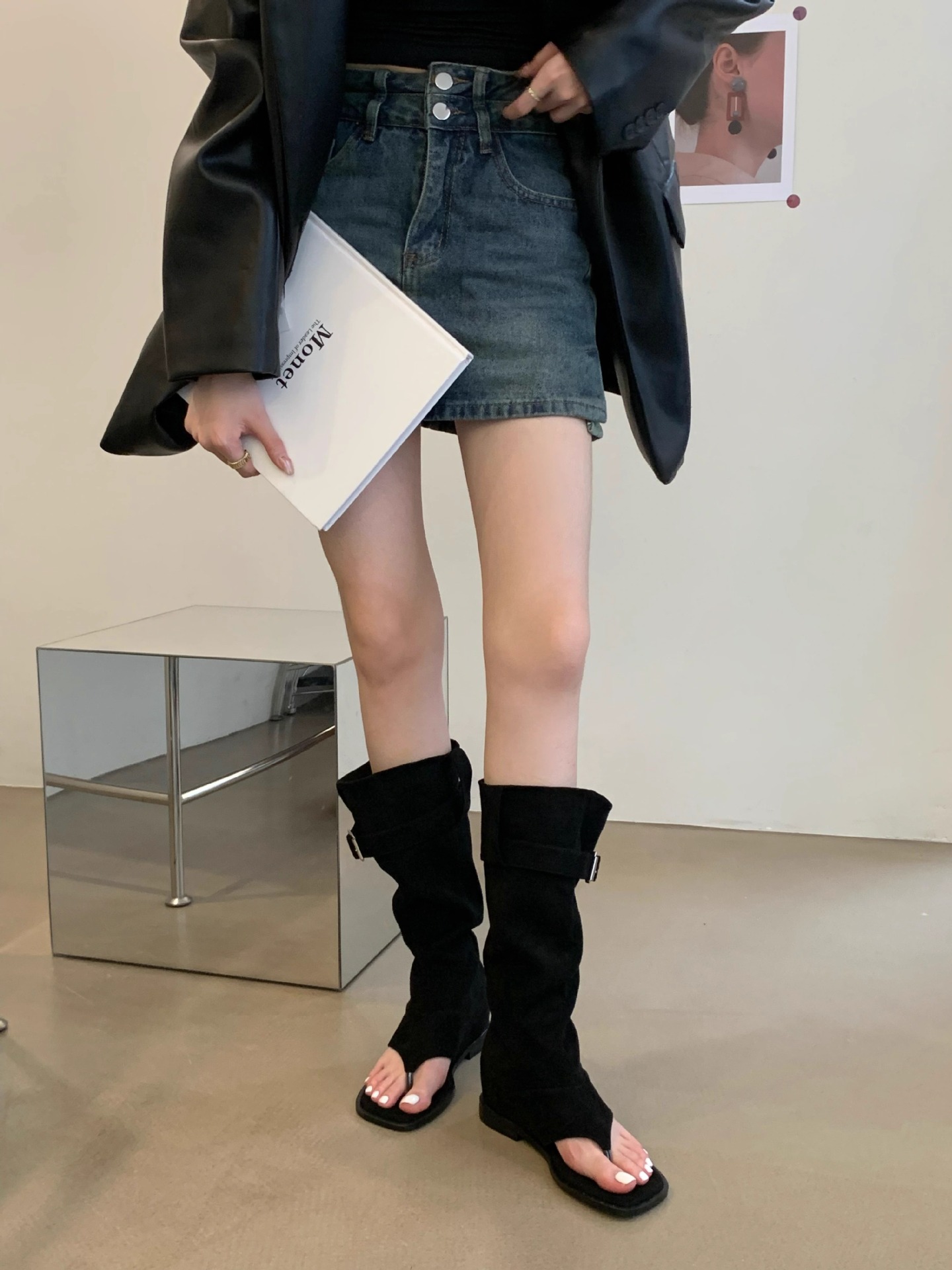 여름 쪼리 워머부츠 간절기 버클 썸머 롱부츠 - 상세 이미지 2