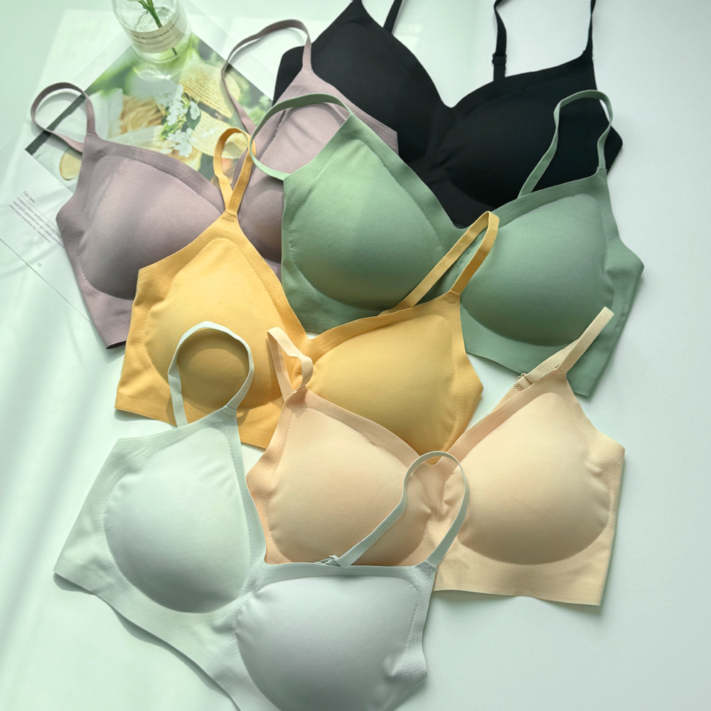 핑크앤다이아 노후크 수딩브라 심리스 노와이어 스포츠브라 브라렛 뽕브라 속옷세트 데일리 - 상세 이미지 2