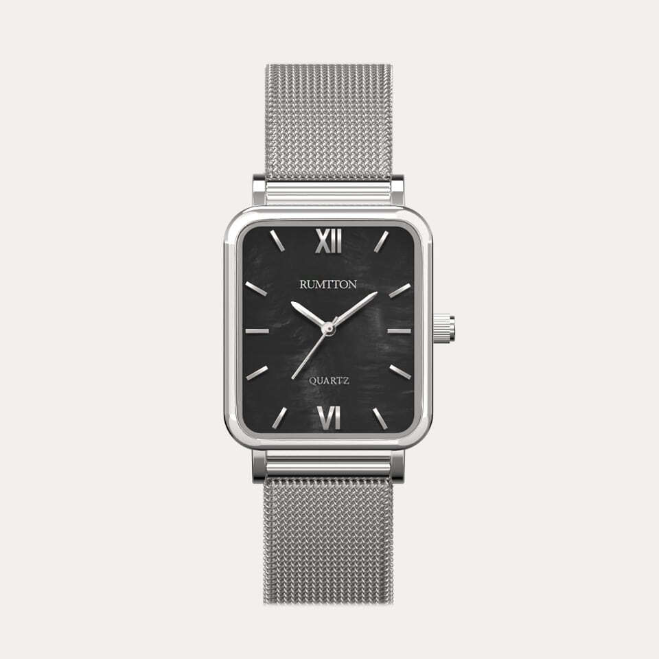[맨즈] Harbor Large mesh watch (하버 라지 메쉬 워치) Black Silver - 상품 이미지