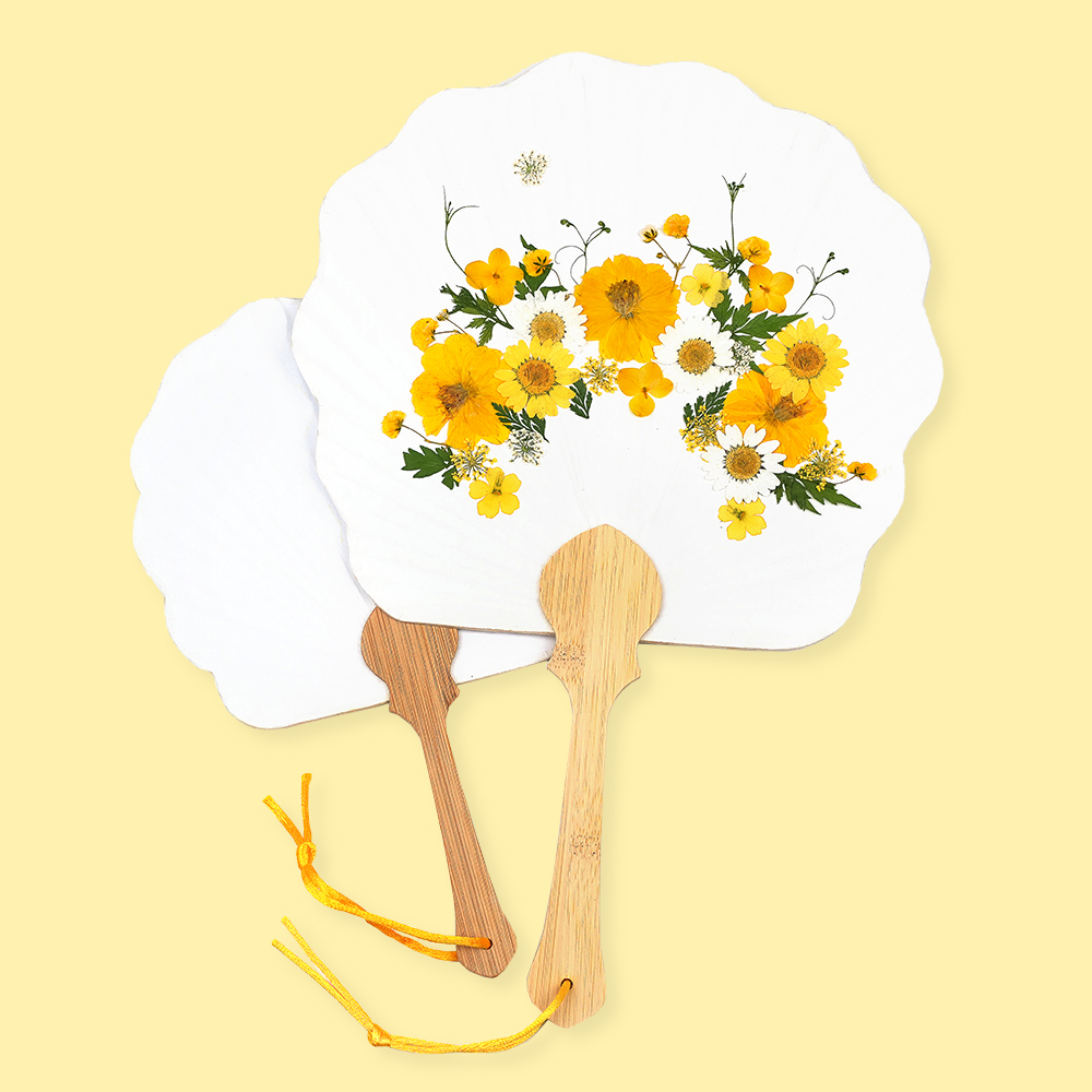 [진짜 꽃] 부채 만들기 키트 접이식 부채 제작 꾸미기 조개 압화 소