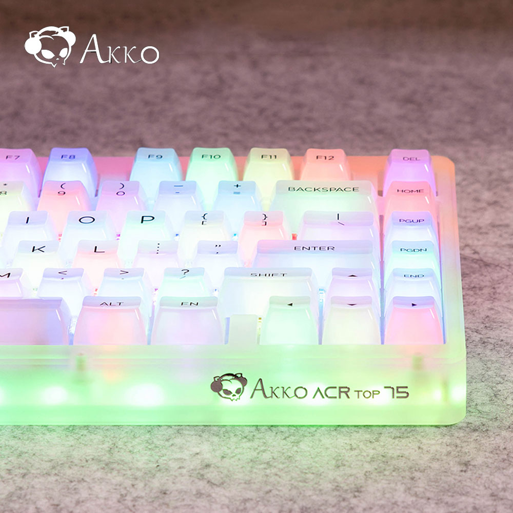 Akko 클리어 화이트 키캡 LED 투과 투명 PC ASA 155키 아코 독거미 레이니 이미지 6