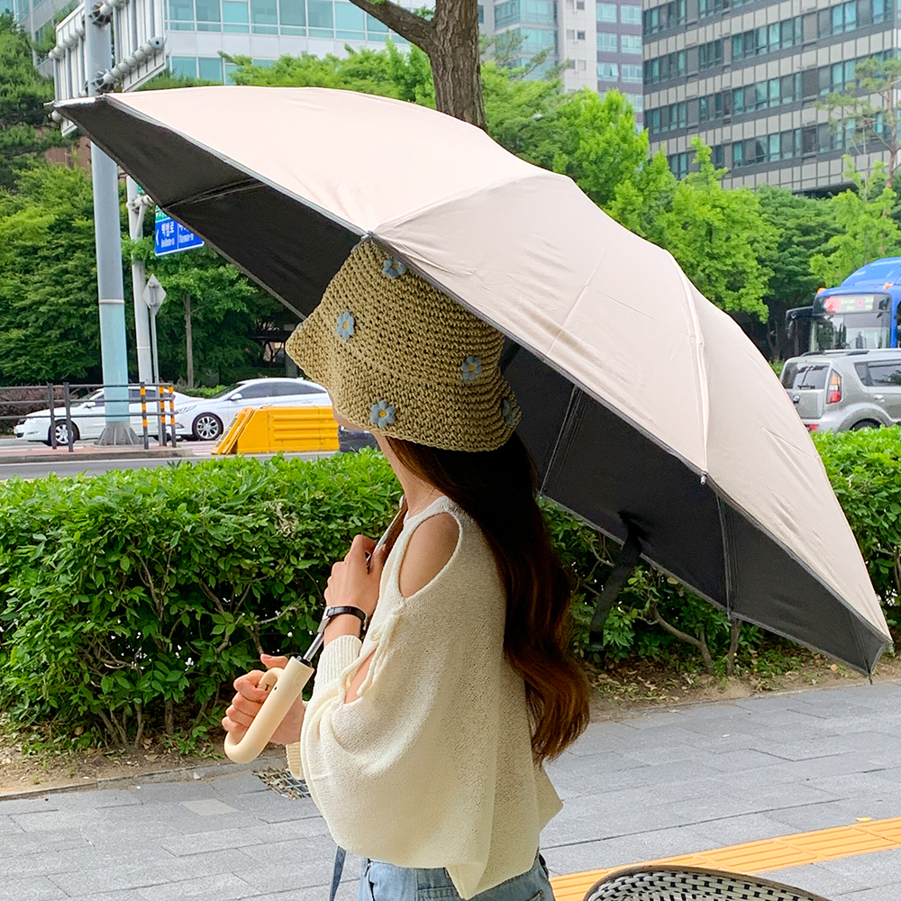 드므르 거꾸로우산 우산 3단 자동우산 대형 접이식 타이탄카본 아이보리