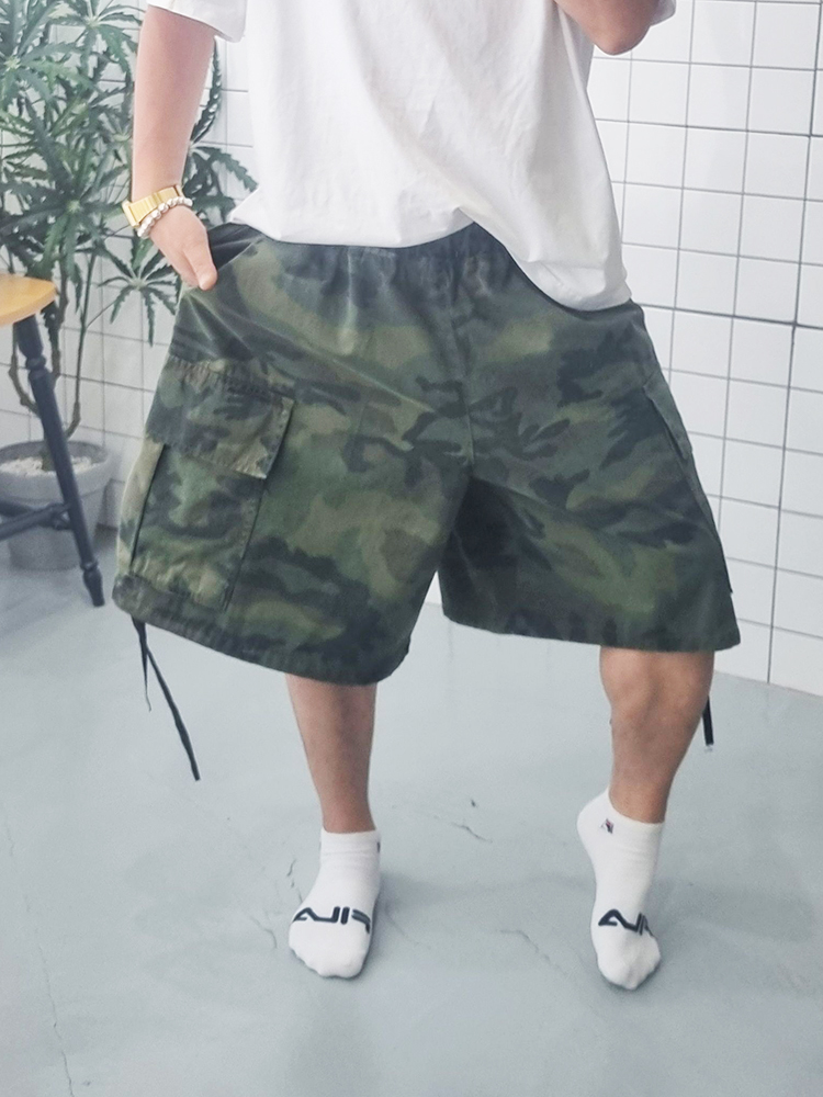 (무배)남녀공용 카모 포켓 와이드 반바지 - 상품 이미지