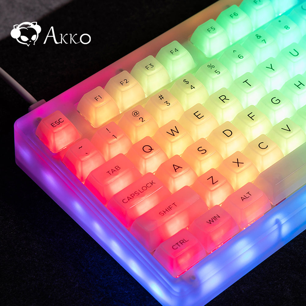 Akko 클리어 화이트 키캡 LED 투과 투명 PC ASA 155키 아코 독거미 레이니 - 상세 이미지 5
