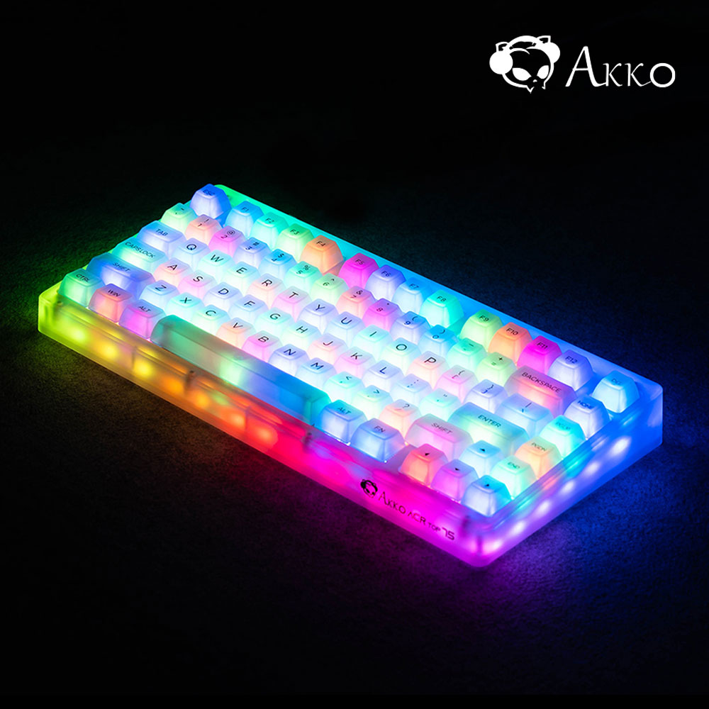 Akko 클리어 화이트 키캡 LED 투과 투명 PC ASA 155키 아코 독거미 레이니 - 상세 이미지 4