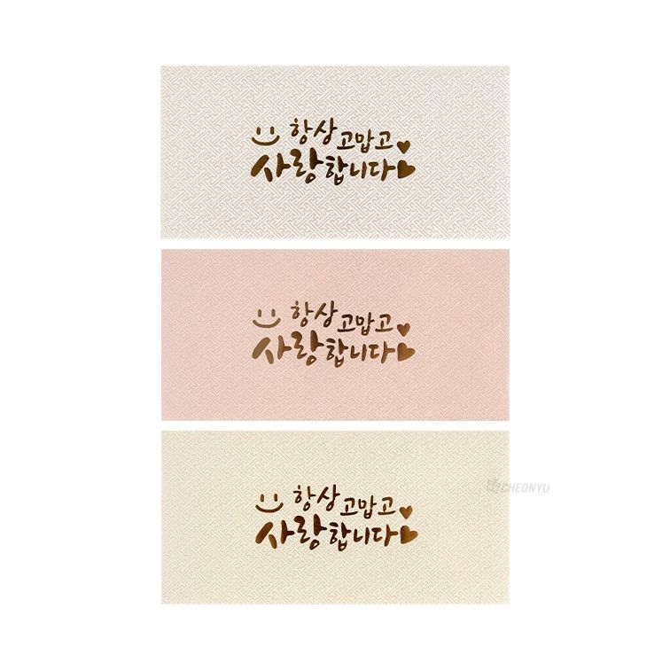 항상 고맙고 사랑합니다 용돈 봉투 경조 감사봉투 2매 - 상세 이미지 3