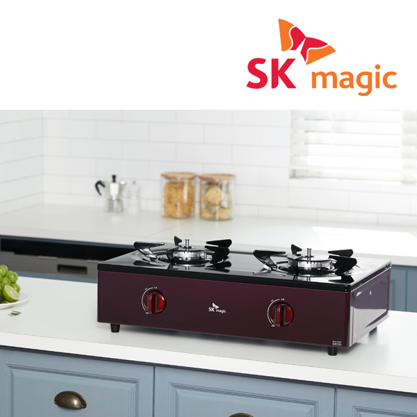 2구 스탠드식 일반 가스레인지 GRAS293R 퍼플와인
