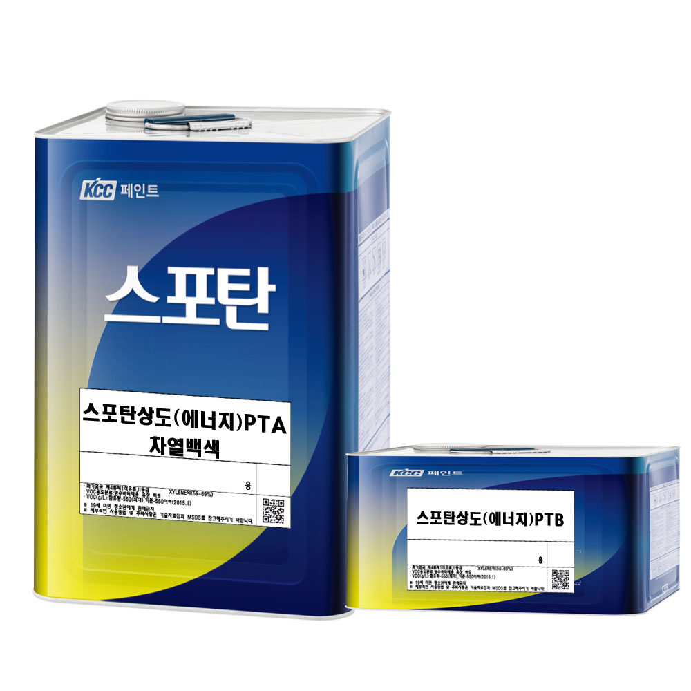 KCC 스포탄 상도 차열(에너지) 우레탄 방수 페인트 16L 차열백색 - 상품 이미지