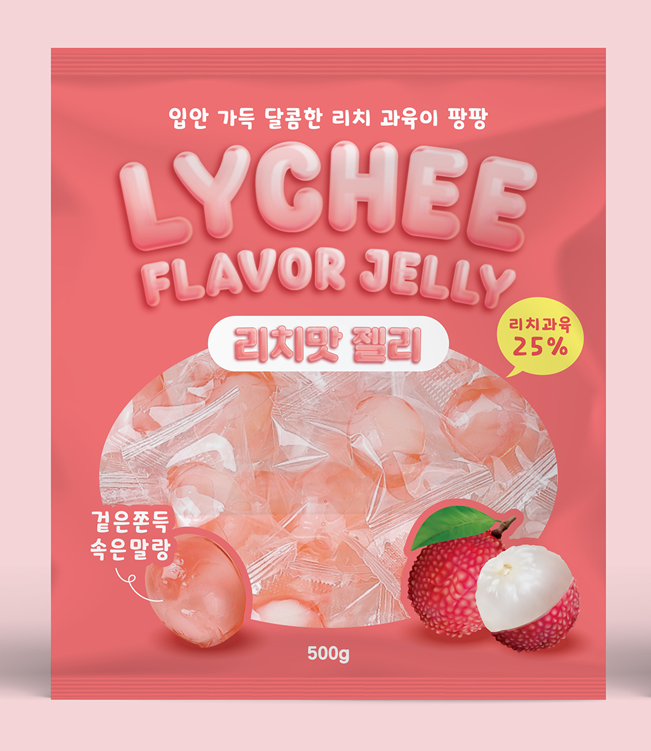 까먹는 리치 젤리 500g+500g 대용량 후르츠 과일 젤리 이미지 2