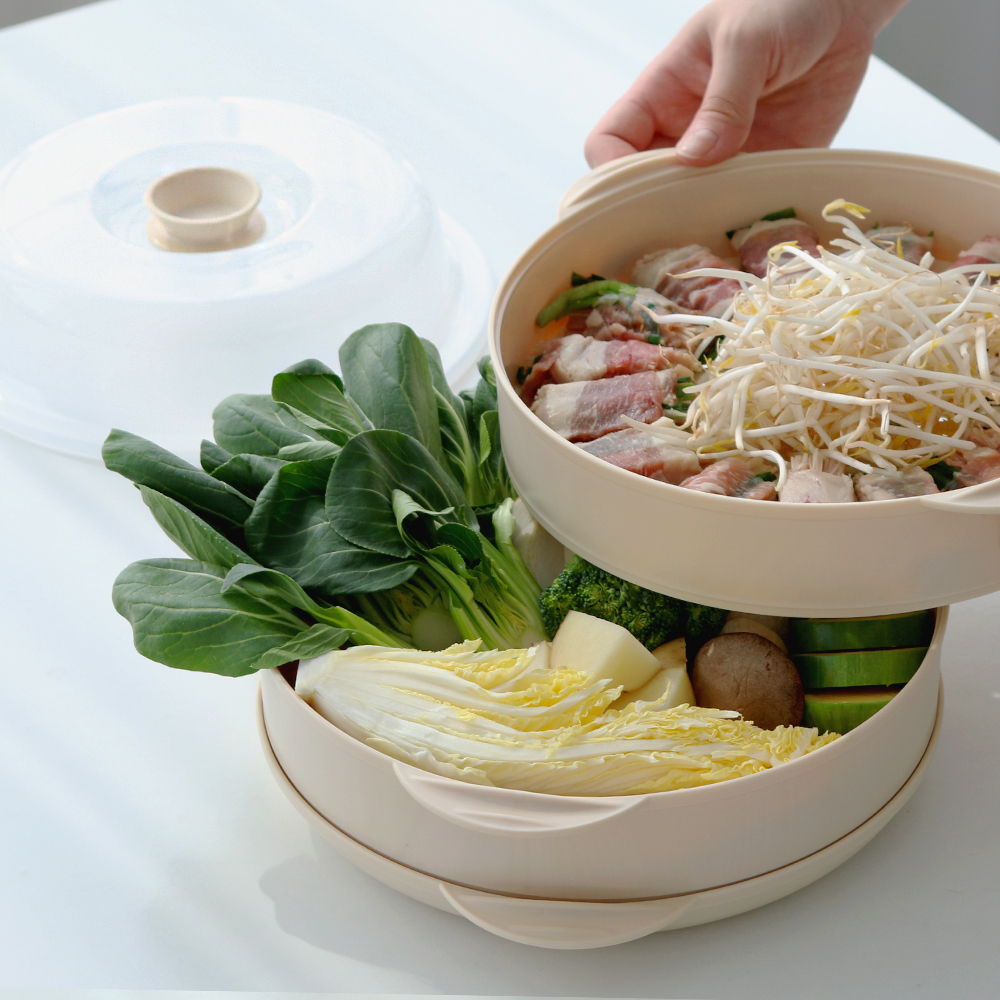 전자레인지용 라면 용기 대형 찜기 찜냄비 만두 그릇 - 상세 이미지 5