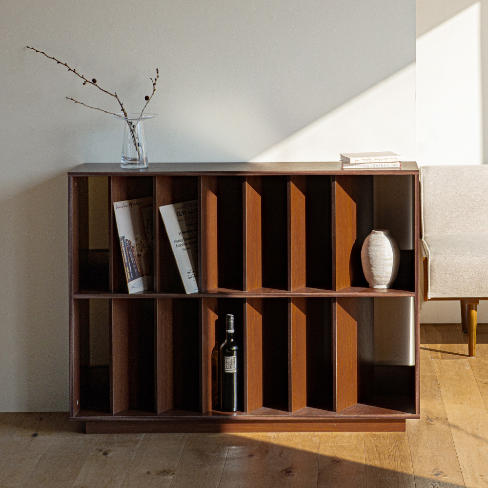 파레드 2단 거실 낮은 책장 800 사선형 LP 수납장