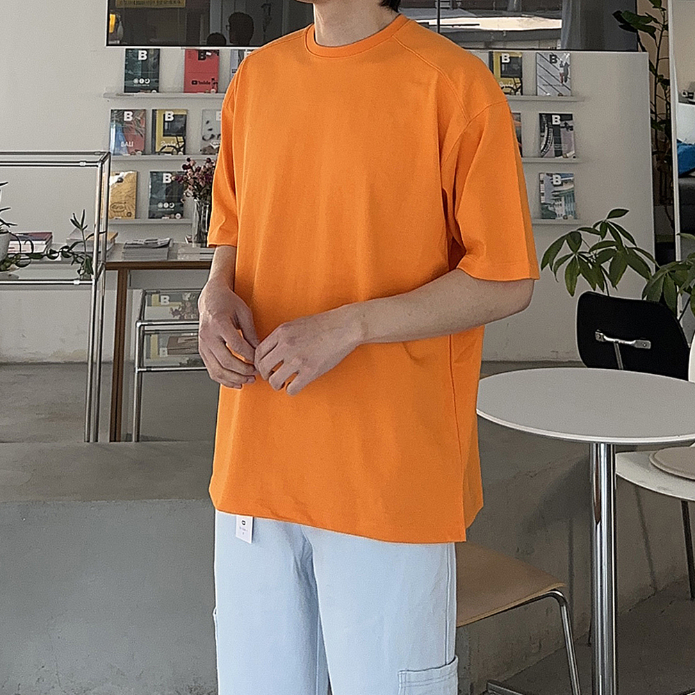 무지 반팔티 오버핏 빅사이즈 20수 절개 남자 반팔티