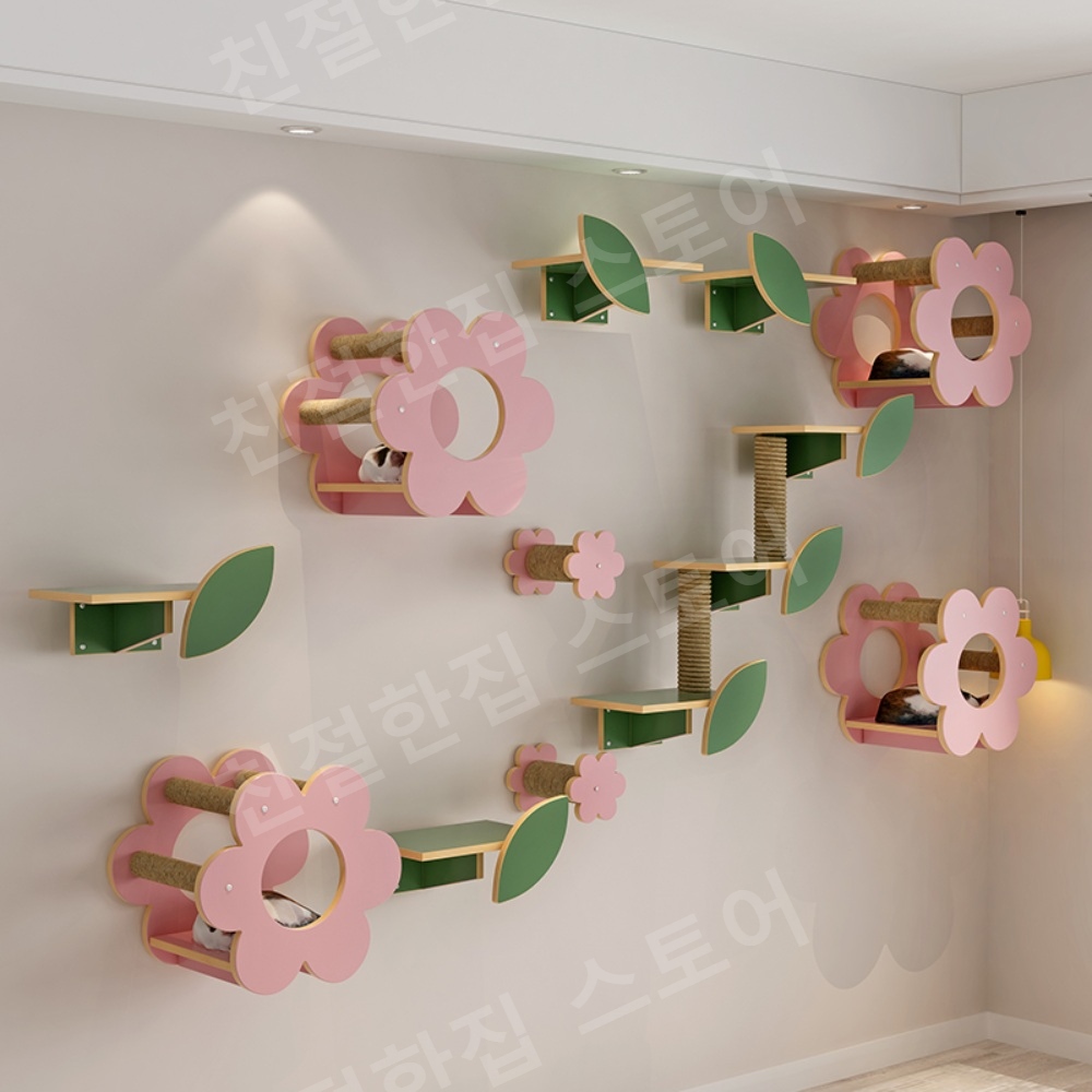 고양이 벽타기 부착식 타워 벽면 로프 런캣 구름다리 - 상품 이미지