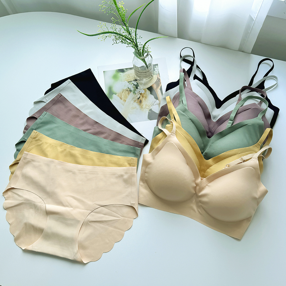 핑크앤다이아 노후크 수딩브라 심리스 노와이어 스포츠브라 브라렛 뽕브라 속옷세트 데일리 - 상세 이미지 3