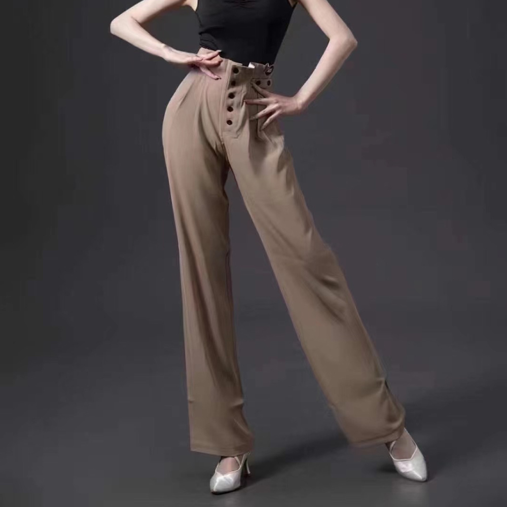 여자 사교 라인댄스복 하의 스트레이트 팬츠 모던 스포츠댄스 바지