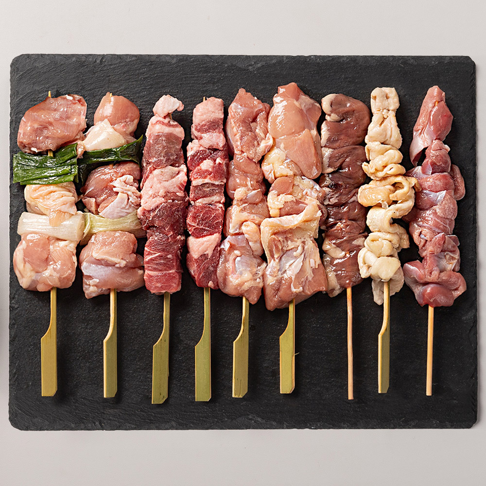 수제 모듬 닭꼬치 팽이삼겹 염통 은행 닭껍질 파닭 꼬치 캠핑음식