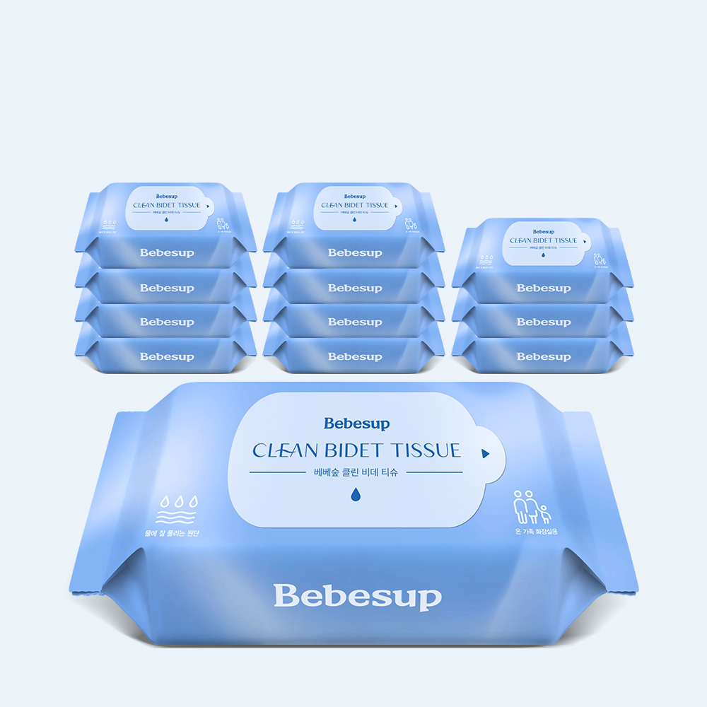 베베숲 클린 비데티슈 20매 휴대 리필 12팩 화장실용 비데물티슈