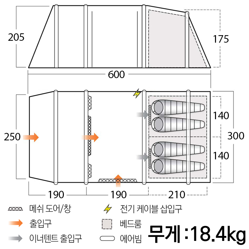 반고 리스모어 450 미네랄 그린 에어텐트 패키지 니오 정식 - 상세 이미지 2