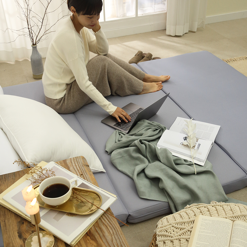 100% 국내 생산 좋은아침 깊은잠 Dr.슬립마루 토퍼 매트리스 딥슬립 에어코일/ 순면or 냉감/ 원룸 자취방 슬림 바닥 3단 접이식/ 일체형