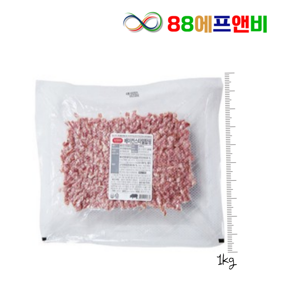 에쓰푸드 베이컨탑핑 8mm 1kg 피자 볶음밥 크림스파게티 토마토 유부초밥 초밥 토핑 - 상품 이미지