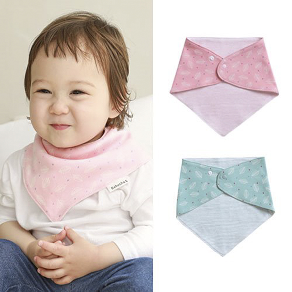 아기스카프빕 유아 면 턱받이 침받이 목수건 30수 싱글 양면 리프