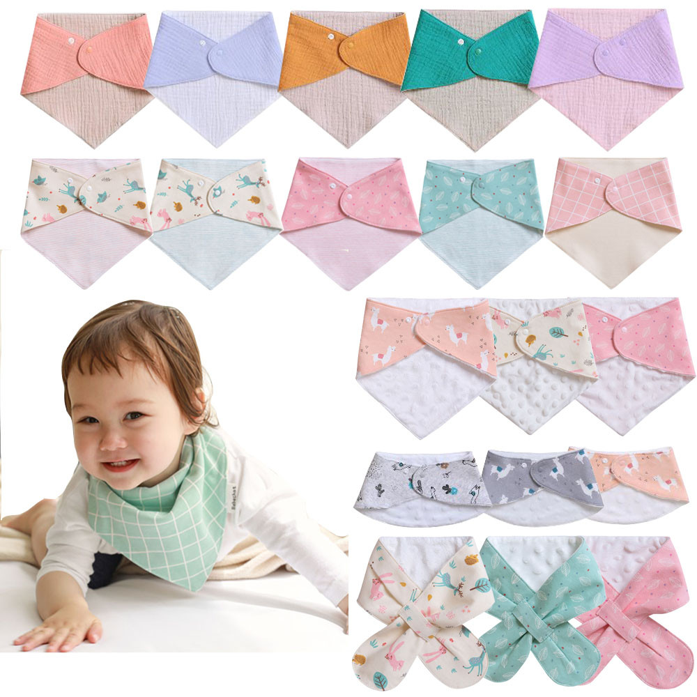 5+1 스카프빕 아기 유아 면 턱받이 침받이 목수건 삼각 양면 가을 겨울
