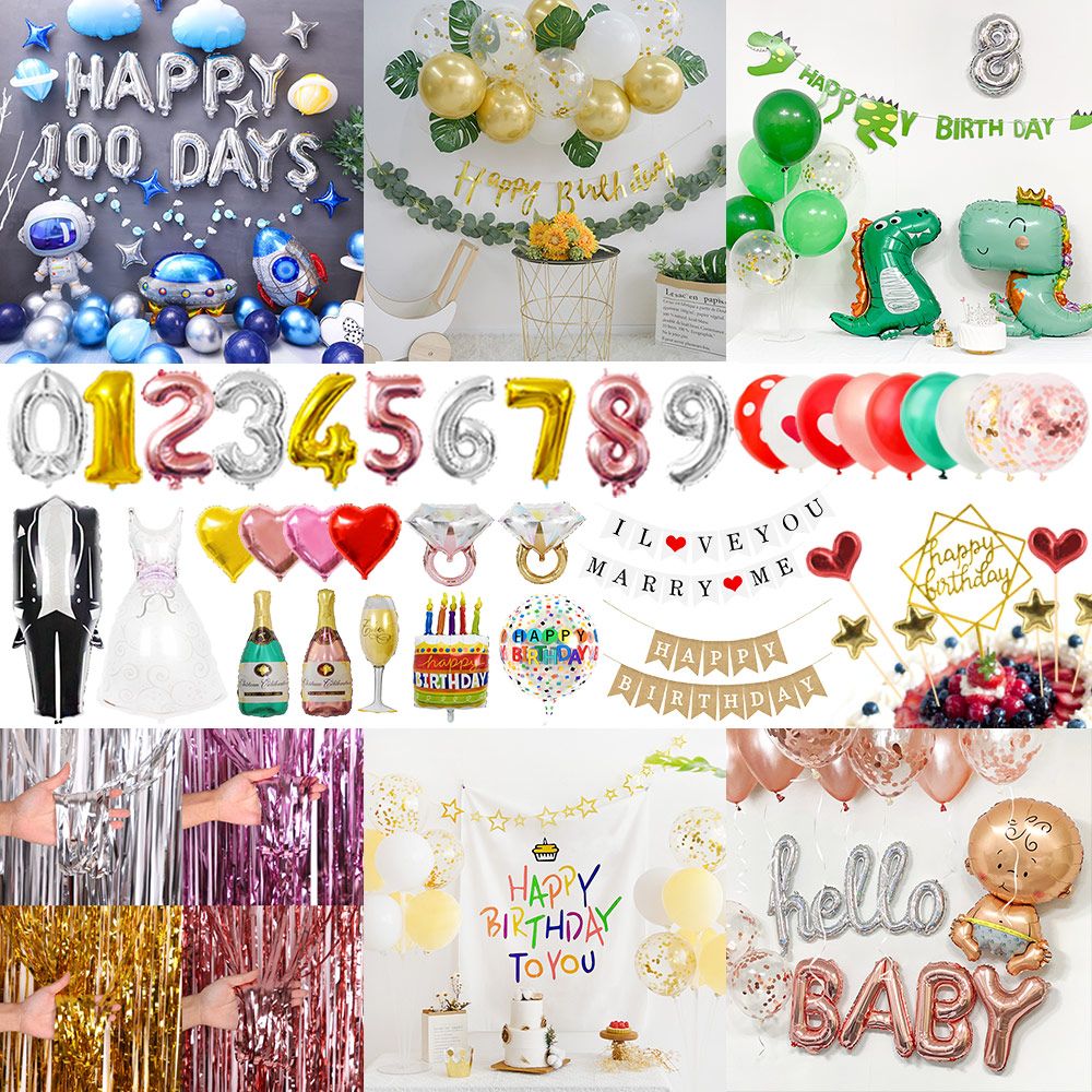 브로키 파티풍선 숫자 은박 생일가랜드 이벤트 (100미니)