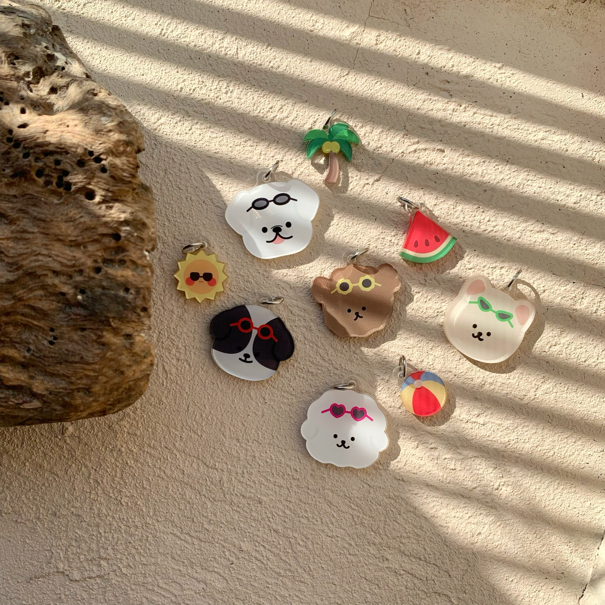썸머 에디션  인식표 키링형 비숑 푸들 화이트 - 상세 이미지 2