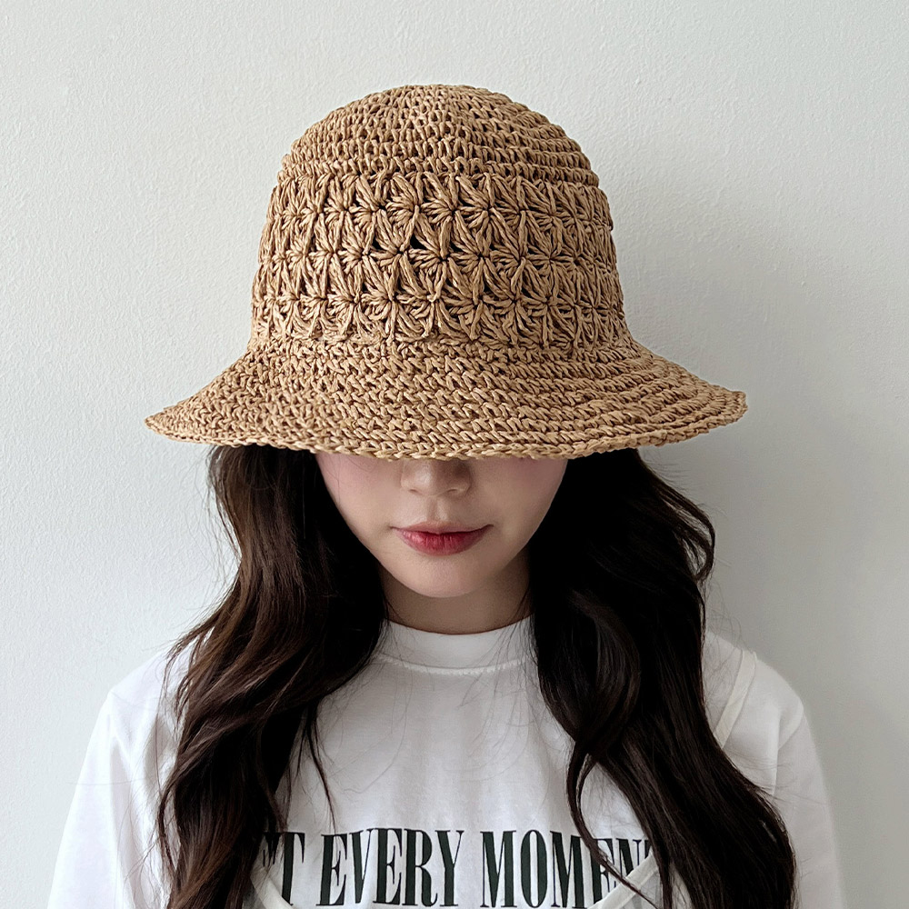 동대문모자 꽃 짜임 밀짚 벙거지 라탄 라피아 버킷햇 이미지 7