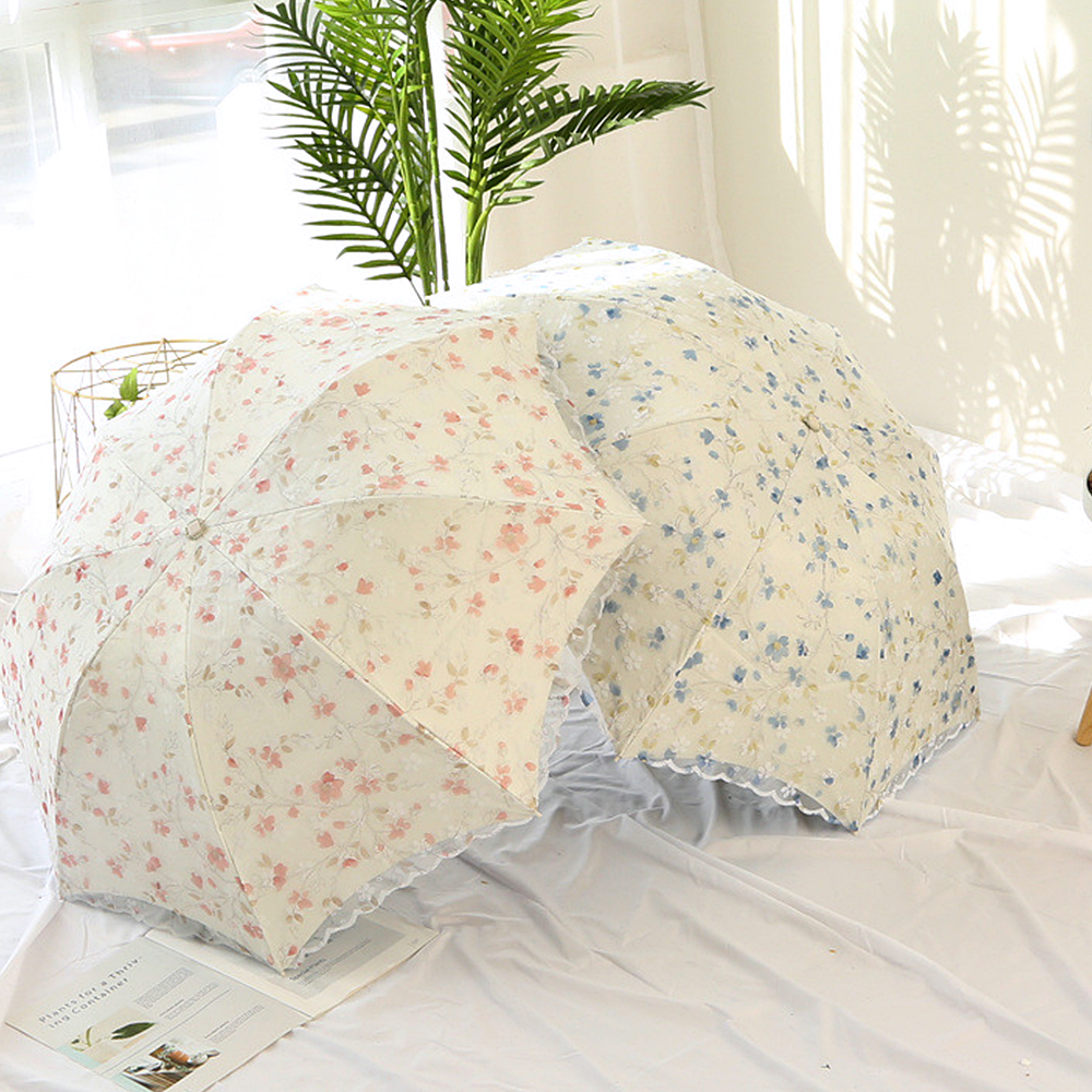 앙피앙 자외선차단 꽃무늬 레이스 암막 양산
