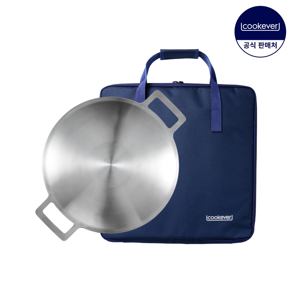 쿡에버 IH 인덕션 통3중 스텐 그리들 2종 세트 36cm (가방포함)