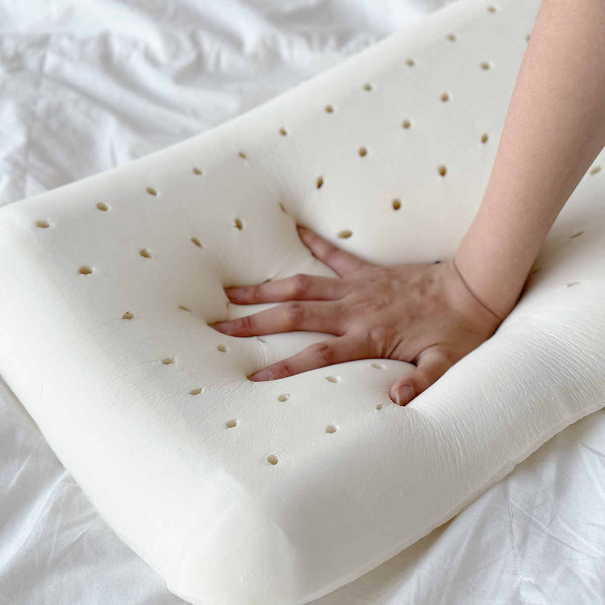 아카시아홈 국내제작 천연 경추 태국 라텍스 낮은베개 속커버포함 높이4cm