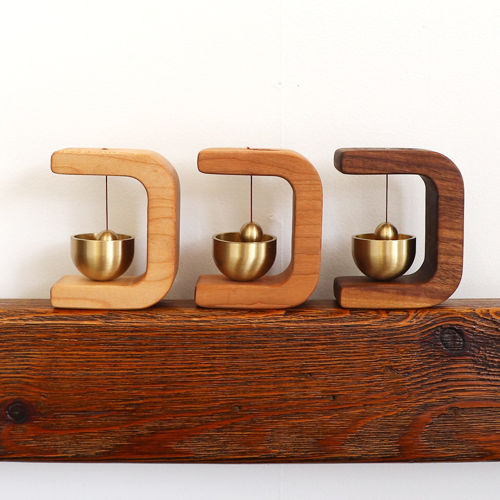 감성모먼트 우드 도어벨 현관종 원목 각인 제작 미니 나무 풍경 자석