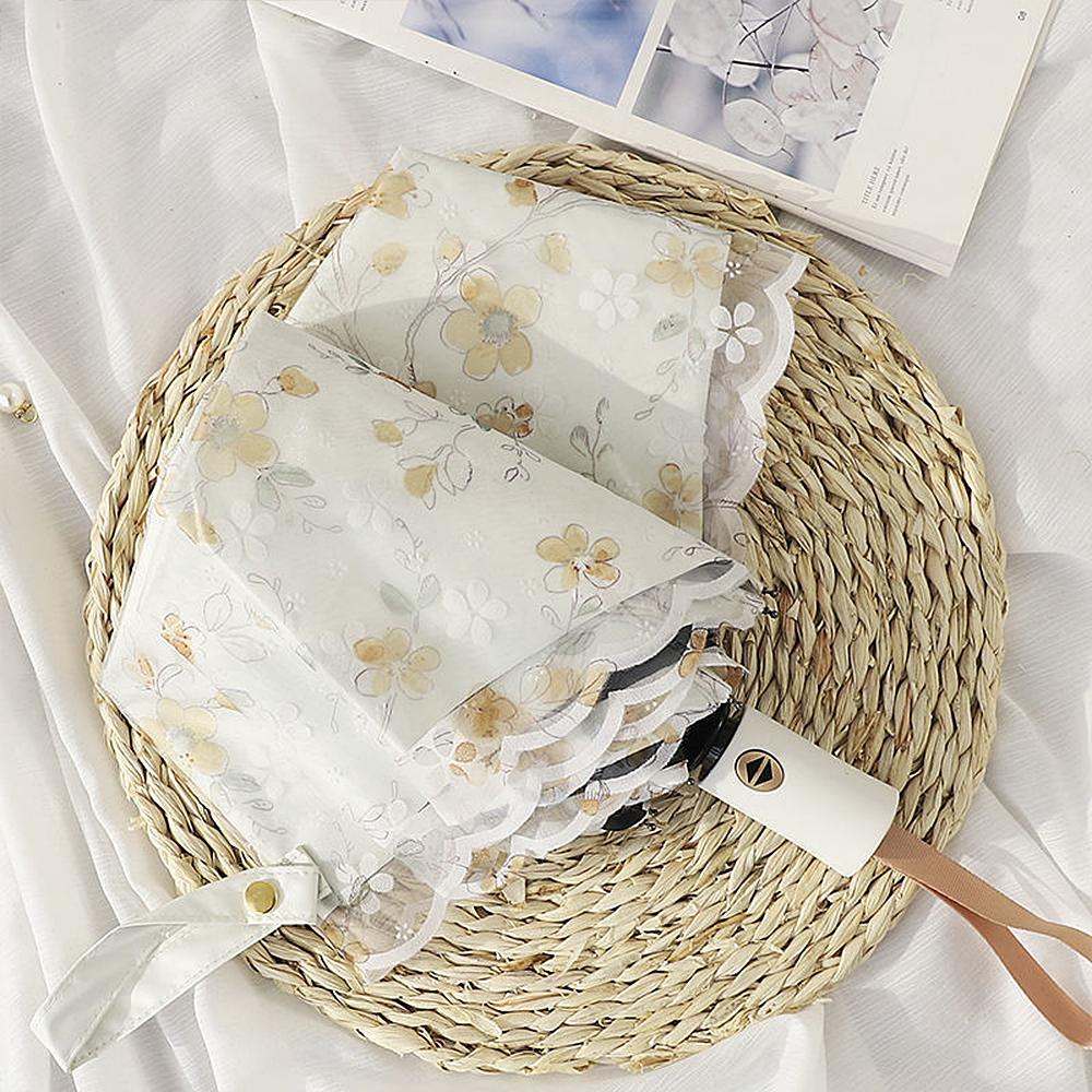 앙피앙 자외선차단 꽃무늬 레이스 암막 양산