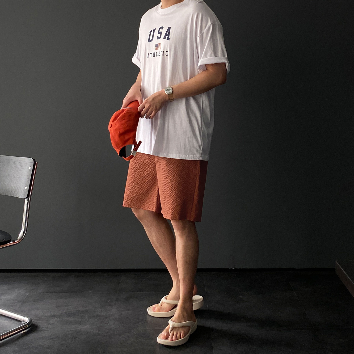 1+1 시어서커반바지 시어서커팬츠 냉장고반바지 - 상세 이미지 4