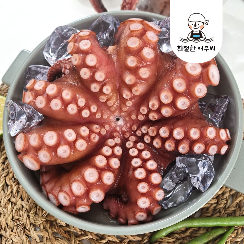 국내산 자연산 문어 자숙 돌문어 냉동 숙회 친절한어부씨 1.4kg, 1개