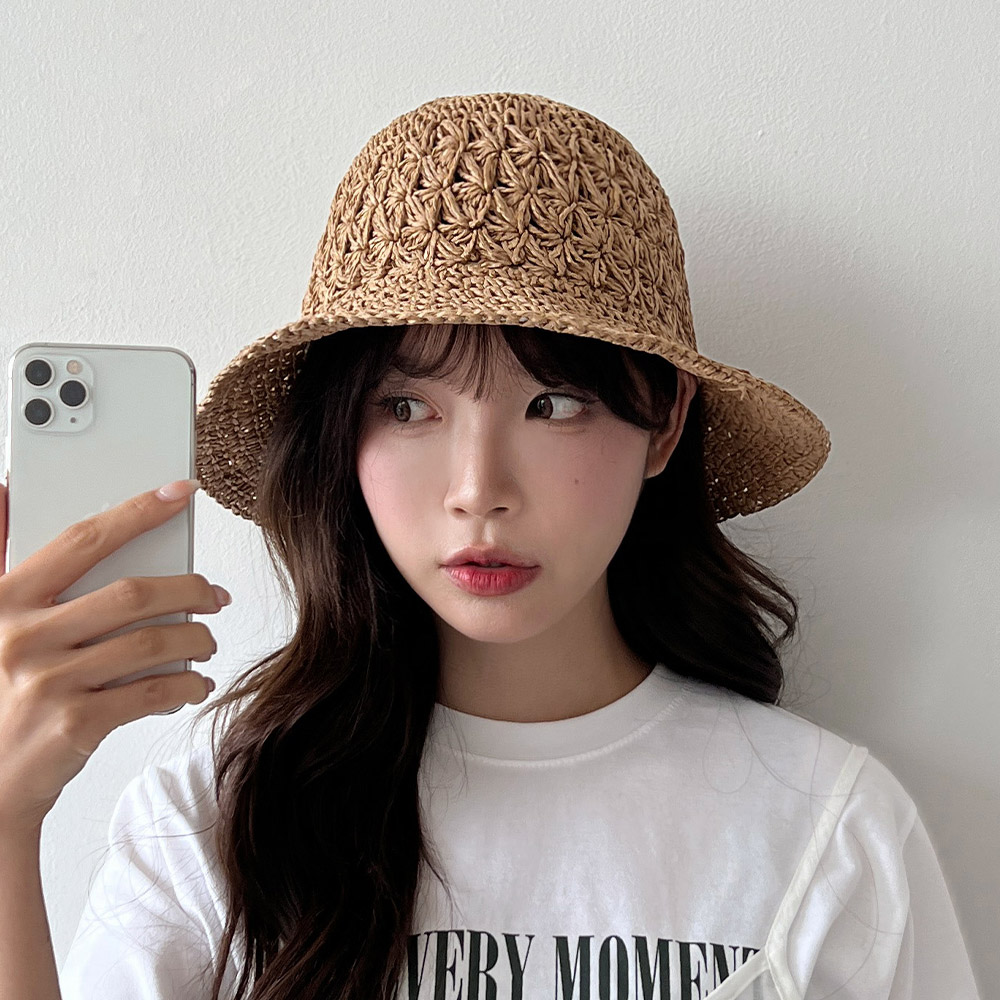 동대문모자 꽃 짜임 밀짚 벙거지 라탄 라피아 버킷햇 이미지 8