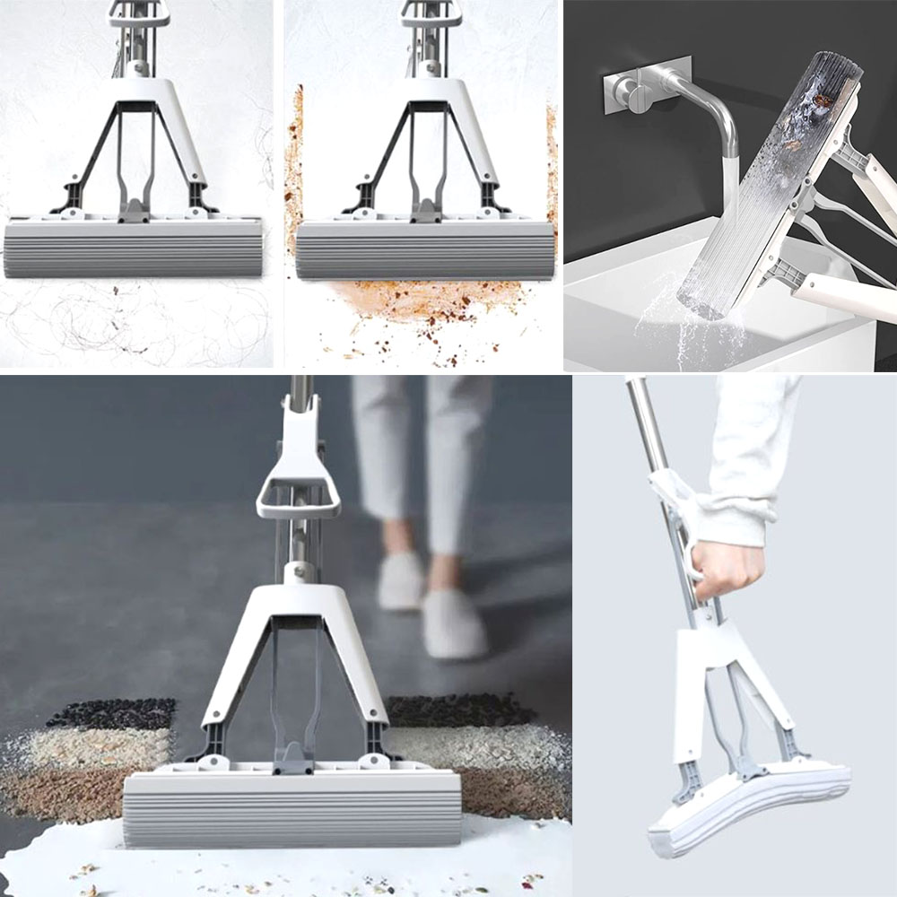 접이식 물걸레 밀대 원스텝 거실 바닥 먼지제거 물청소 펄프