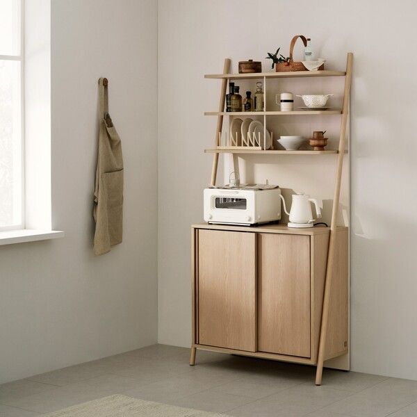 [일룸] 레마 높은 주방식기장(솔리드도어, 조명) 수납장 주방수납장