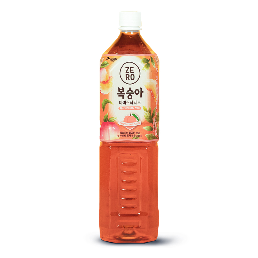 맥널티 아이스티 제로 음료 복숭아, 1.5L, 12개 이미지 2