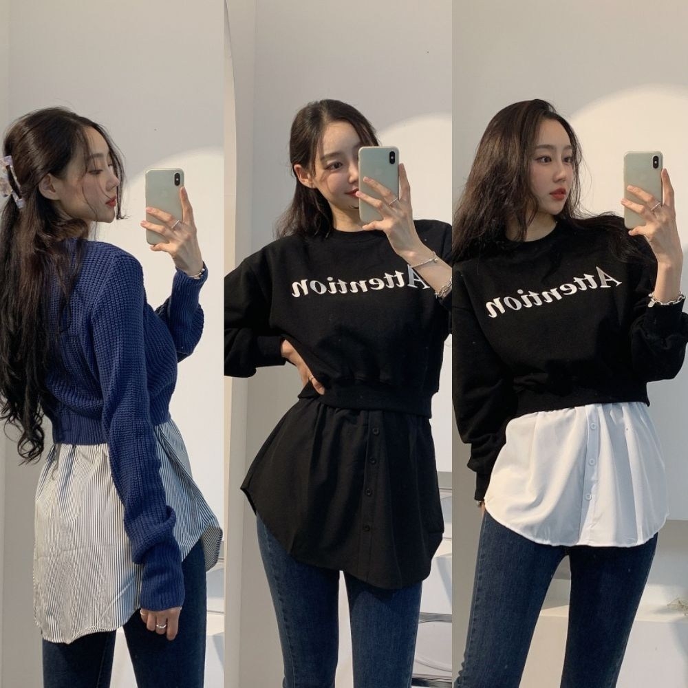 마켓피아 페이크 레이어드 셔츠 힙커버 가짜 스커트 레깅스 엉덩이 가리개 - 상품 이미지