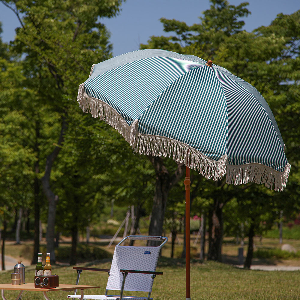 빈슨메시프 태슬 라인 스트라이프 2M 꺾임 파라솔 낚시 비치 대형파라솔 그늘막 천막