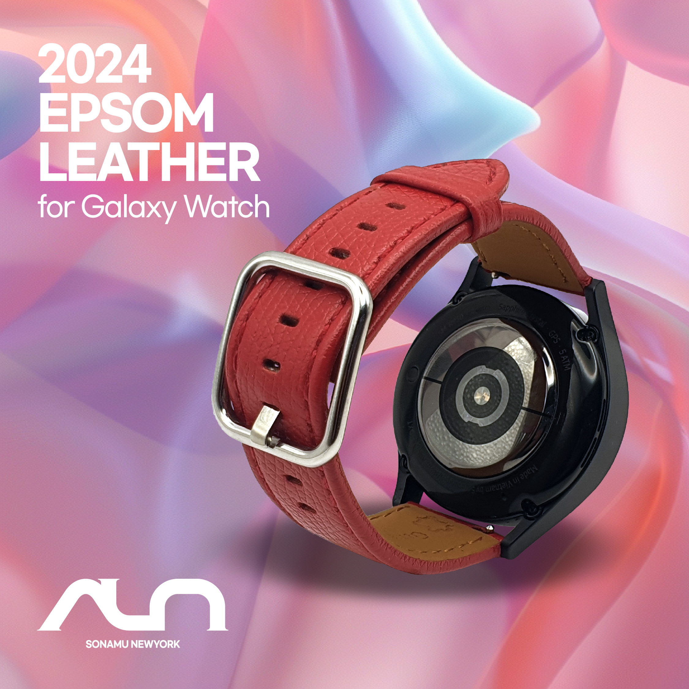 소나무뉴욕 갤럭시워치7 외 20mm 호환 가죽 밴드 스트랩 시계줄 / 앱송 가죽+스퀘어버클