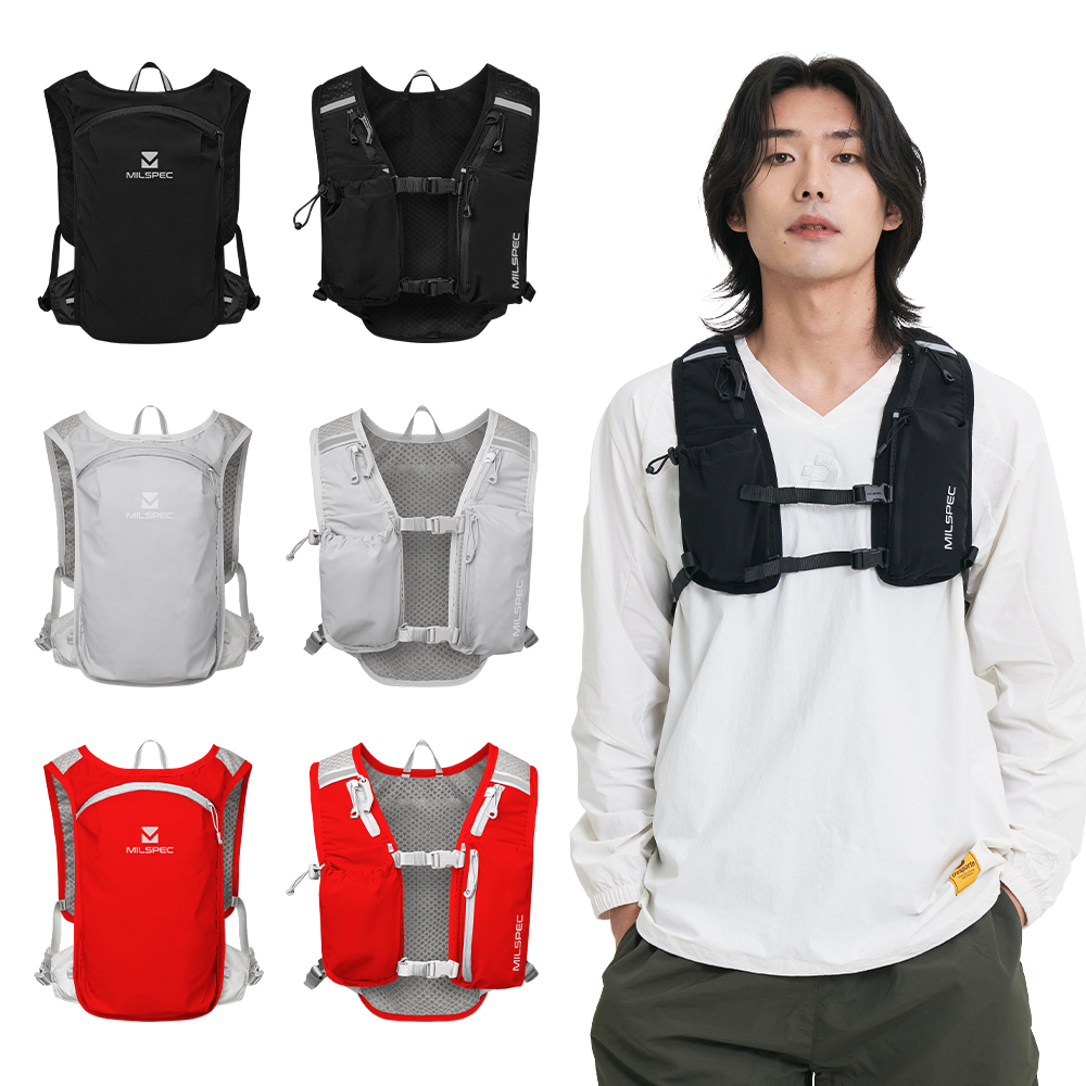밀스펙 프로 트레일러닝 초경량 조끼 베스트 마라톤 조깅 러닝 백팩