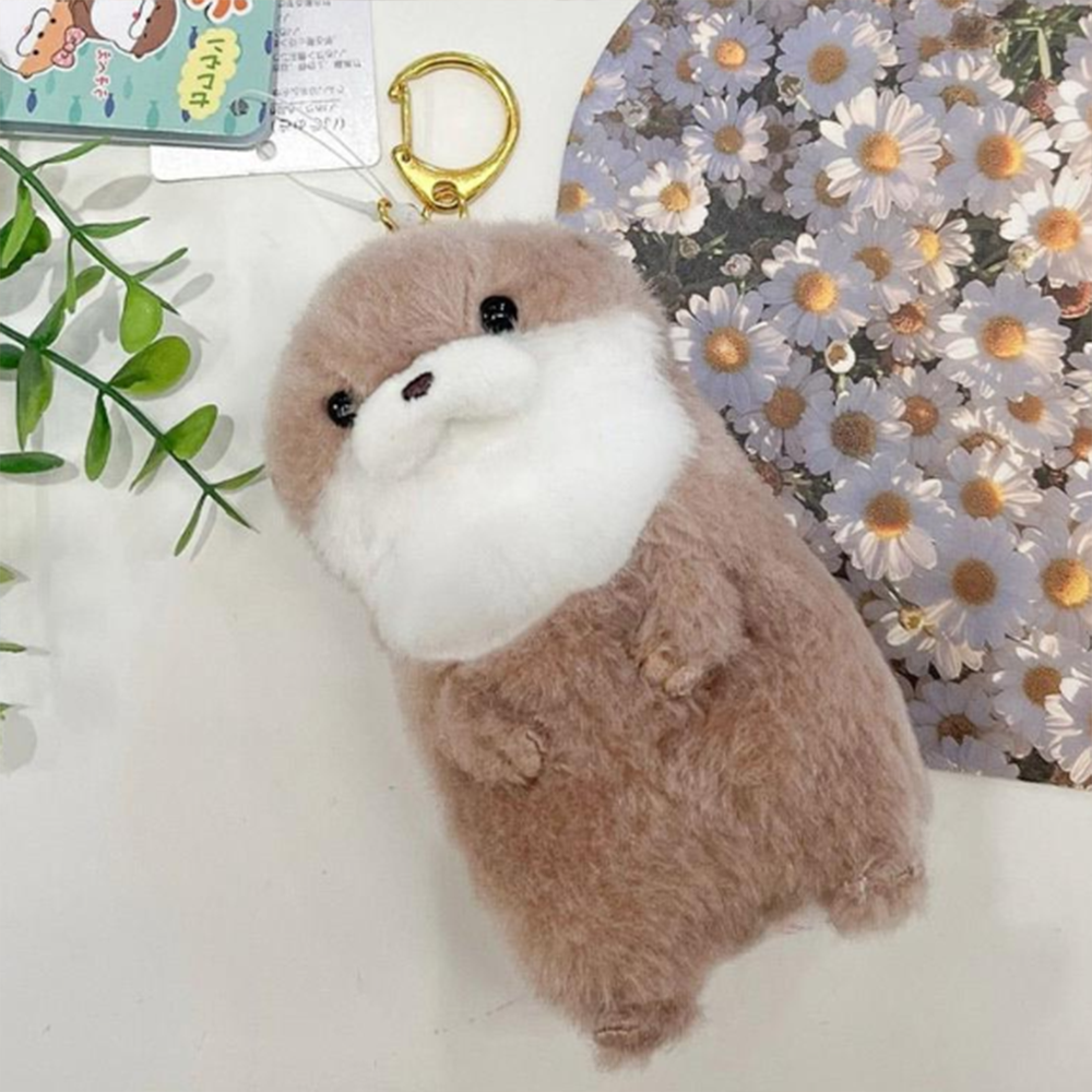 수달 키링 귀여운 동물 선물 가방 인형 애착 선물용 친구 생일 고리 열쇠 차키 기념품 - 상품 이미지